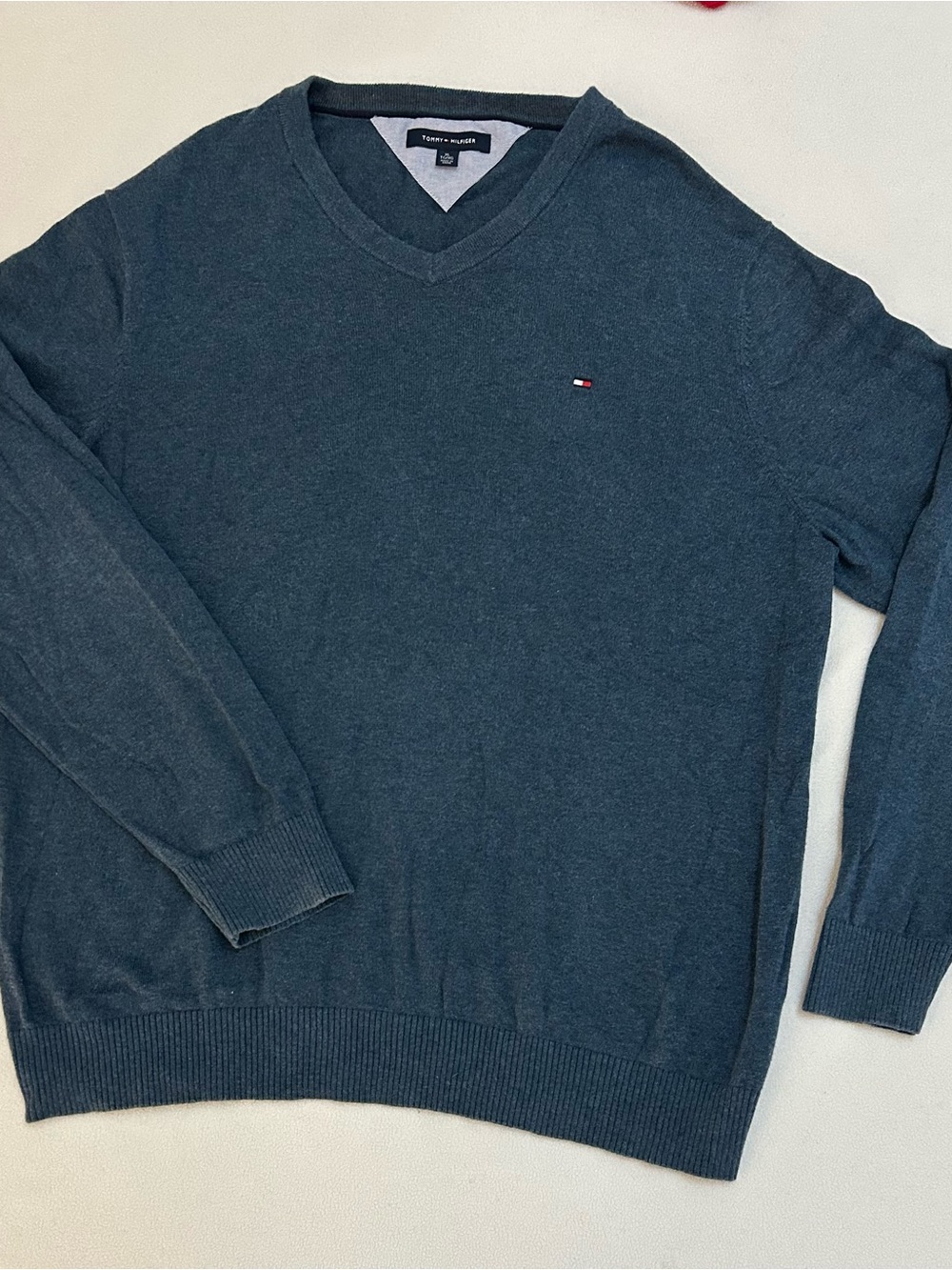 Tommy Hilfiger Men's V-Neck Sweater in Slate Blue